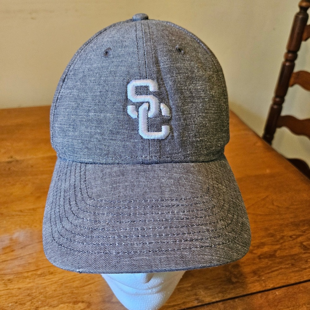 Nike Legacy91 USC Trojans Hat Gray Heather Adjustable Cap‎ SC Logo Mens OSFM